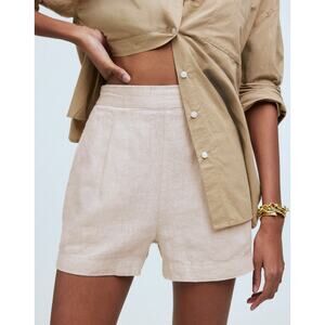 Madewell 100% Linen Shorts Womens XXL Cream Natural Undyed Clean Pull-On Summer